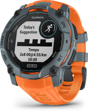 Kép betöltése a galériamegjelenítőbe: Garmin | INSTINCT 3, 50mm Solar, Szürke, narancs szíjjal (ED)
