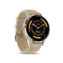 Load image into Gallery viewer, Garmin | VENU 3S FRANCIA SZÜRKE-KRÉMARANY, BŐR ÉS SZILIKON SZÍJJAL