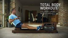 Load and play video in Gallery viewer, WaterRower S4 Shadow | Festett Fekete Kőrisfa Evezőpad