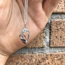 Load image into Gallery viewer, Rowing pendant - heart-shaped, with zirconia stones | Strokeside Design