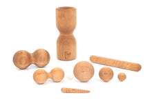 Kép betöltése a galériamegjelenítőbe: Nagy masszázs henger szett - égerfa | rollholz