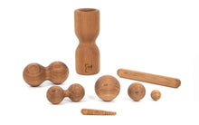 Kép betöltése a galériamegjelenítőbe: Nagy masszázs henger szett - tölgyfa | rollholz