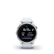 Kép betöltése a galériamegjelenítőbe: Garmin | EPIX PRO (GEN 2) 42 MM, EZÜST, FEHÉRKŐ SZILION SZÍJJAL (ED)
