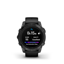 Load image into Gallery viewer, Garmin | EPIX PRO (GEN 2) SAPPHIRE 47 MM, KARBONSZÜRKE DLC, FEKETE SZILIKON SZÍJJAL (ED XD)
