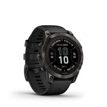 Kép betöltése a galériamegjelenítőbe: Garmin | FENIX 7 PRO SAPPHIRE SOLAR, SZÜRKE DLC TITÁNIUM, FEKETE SZILIKON SZÍJJAL (ED XD)
