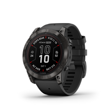 Load image into Gallery viewer, Garmin | FENIX 7X PRO SAPPHIRE SOLAR, SZÜRKE DLC TITÁNIUM, FEKETE SZILIKON SZÍJJAL (ED XD)
