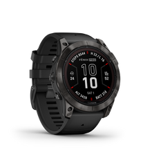 Kép betöltése a galériamegjelenítőbe: Garmin | FENIX 7X PRO SAPPHIRE SOLAR, SZÜRKE DLC TITÁNIUM, FEKETE SZILIKON SZÍJJAL (ED XD)
