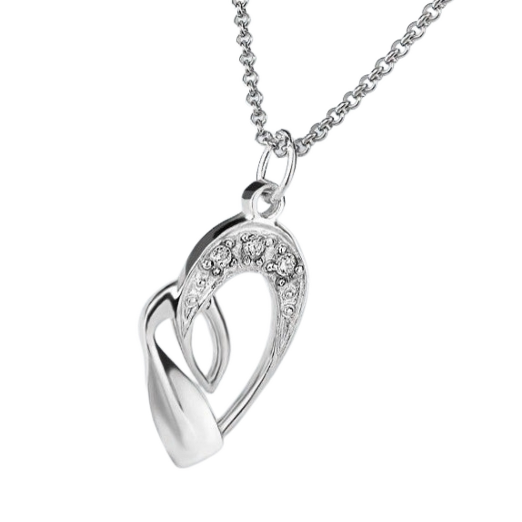 Rowing pendant - heart-shaped, with zirconia stones | Strokeside Design